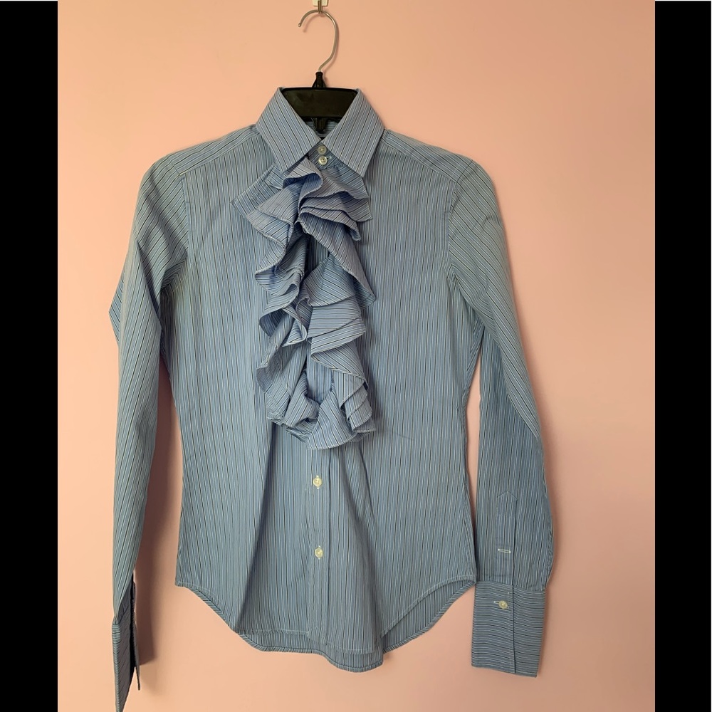 Ralph Lauren Button Down shirt with ruffle detail
